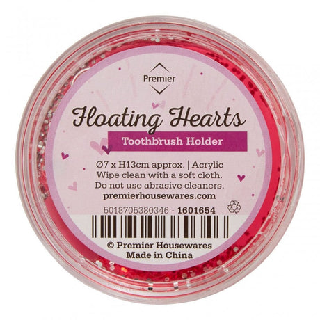 Acrylic Hearts Toothbrush Holder