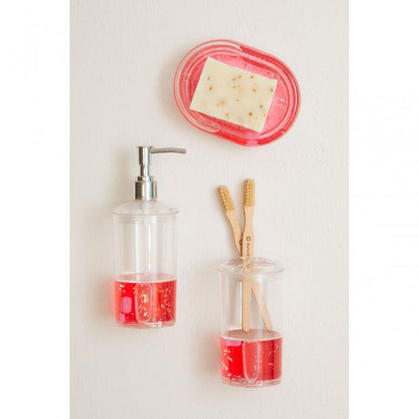 Acrylic Hearts Toothbrush Holder