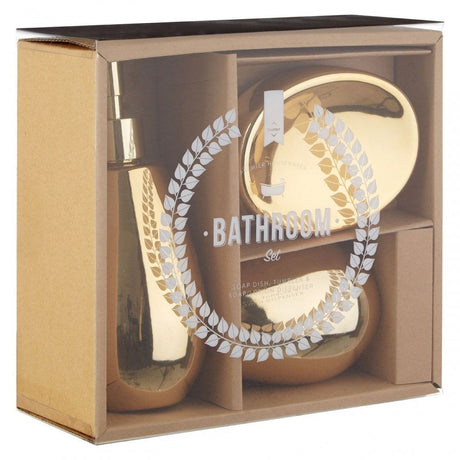 Magpie Dolomite Gold 3Pc Bathroom Set