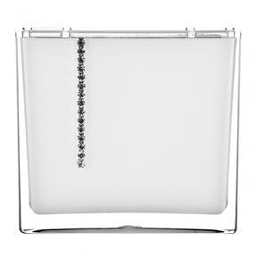 White Acrylic And Crystal Toothbrush Holder