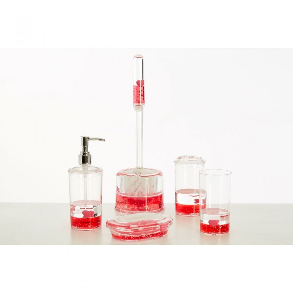 Acrylic Hearts Toilet Brush Holder