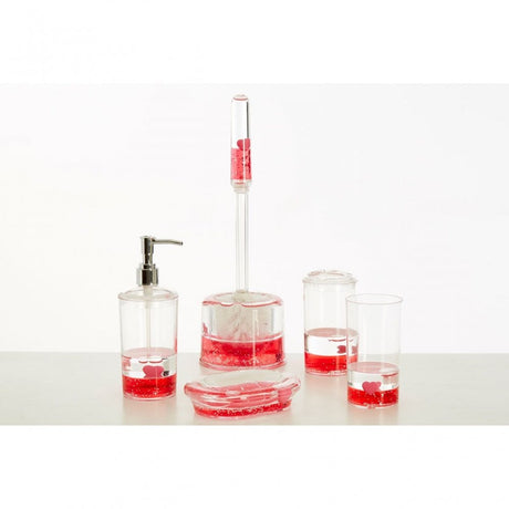 Acrylic Hearts Toilet Brush Holder