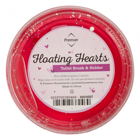Acrylic Hearts Toilet Brush Holder