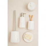 Marble And Off-White Toilet Brush