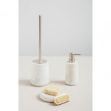 Marble And Off-White Toilet Brush