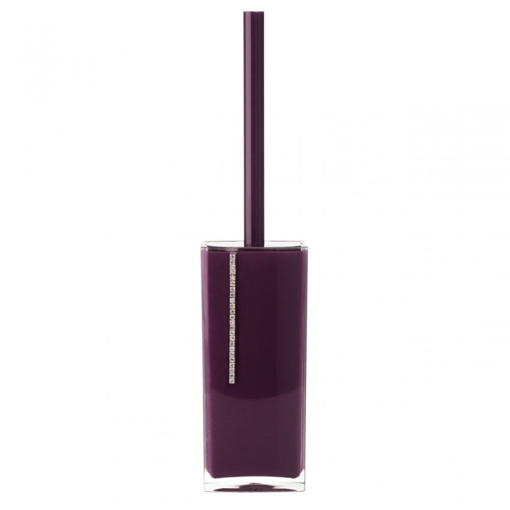 Purple Acrylic And Crystal Toilet Brush