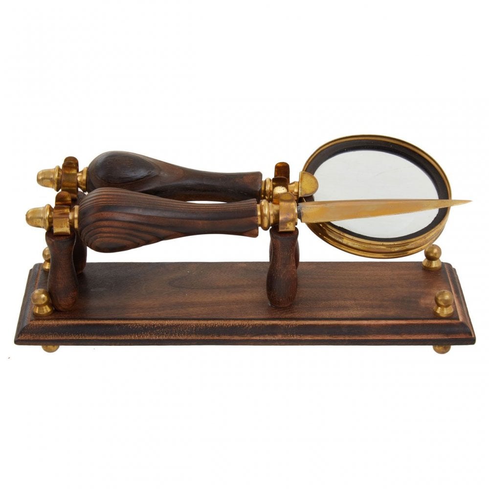 Churchill Brown Wood Magnifier Letter Opener
