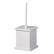 White Wooden Toilet Brush Holder