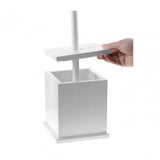 White Wooden Toilet Brush Holder