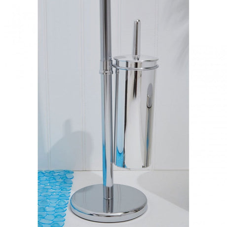 Chrome Toilet Brush And Roll Holder