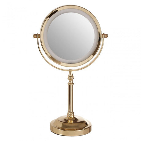 Cassini Gold Colour Iron Led Table Mirror