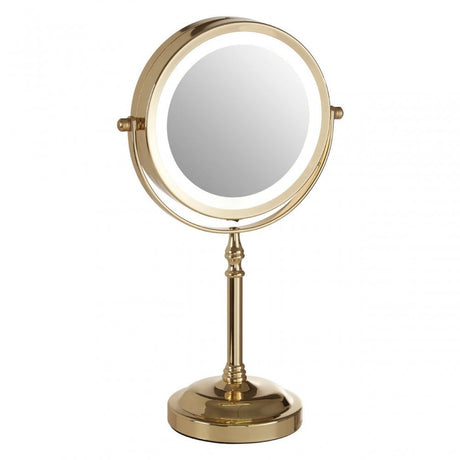 Cassini Gold Colour Iron Led Table Mirror