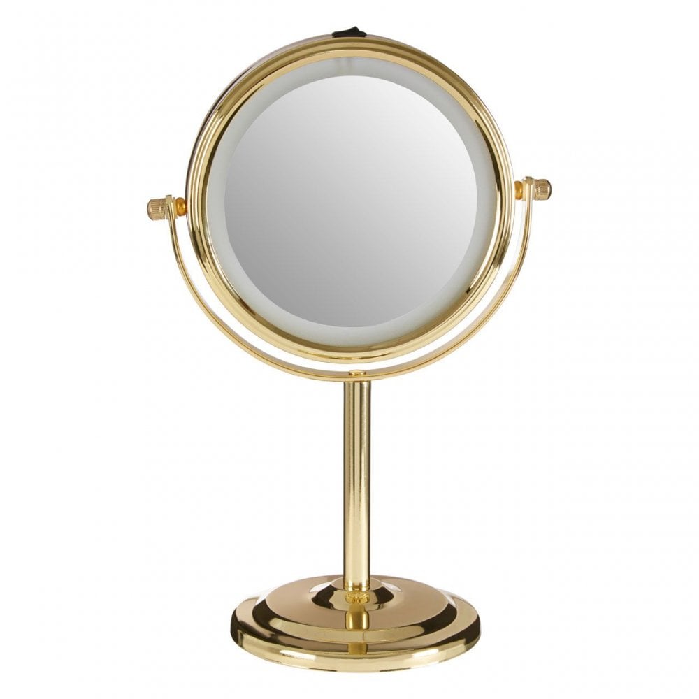 Cassini Gold Finish Iron Led Table Mirror
