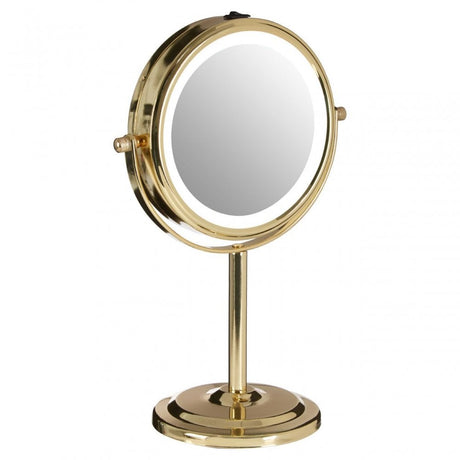 Cassini Gold Finish Iron Led Table Mirror