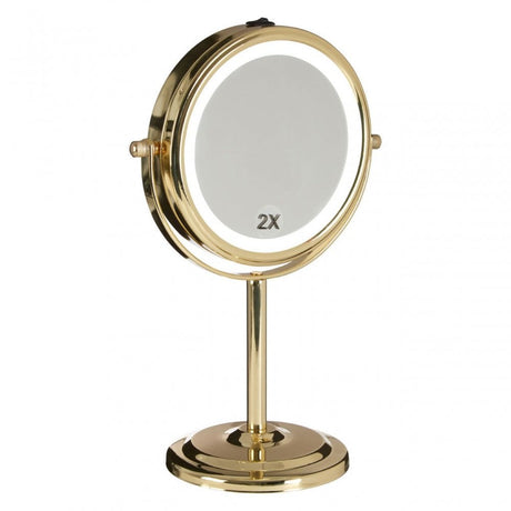 Cassini Gold Finish Iron Led Table Mirror