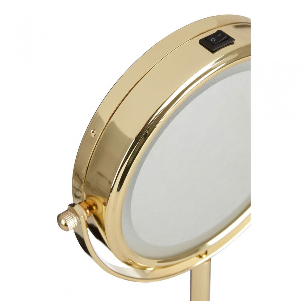 Cassini Gold Finish Iron Led Table Mirror