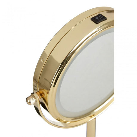 Cassini Gold Finish Iron Led Table Mirror