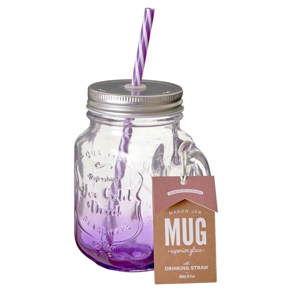 Embossed Coloured Mason Jar Mug