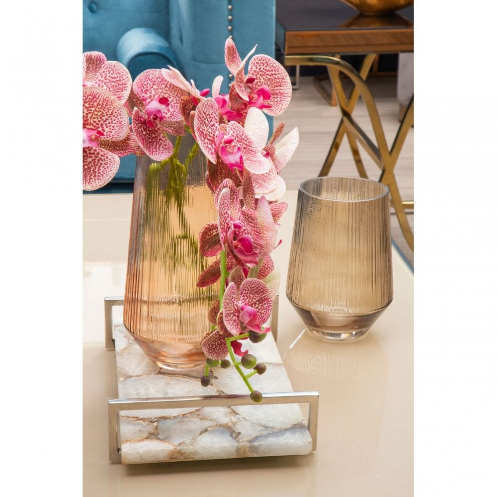 Esma Large Light Amber Glass Vase