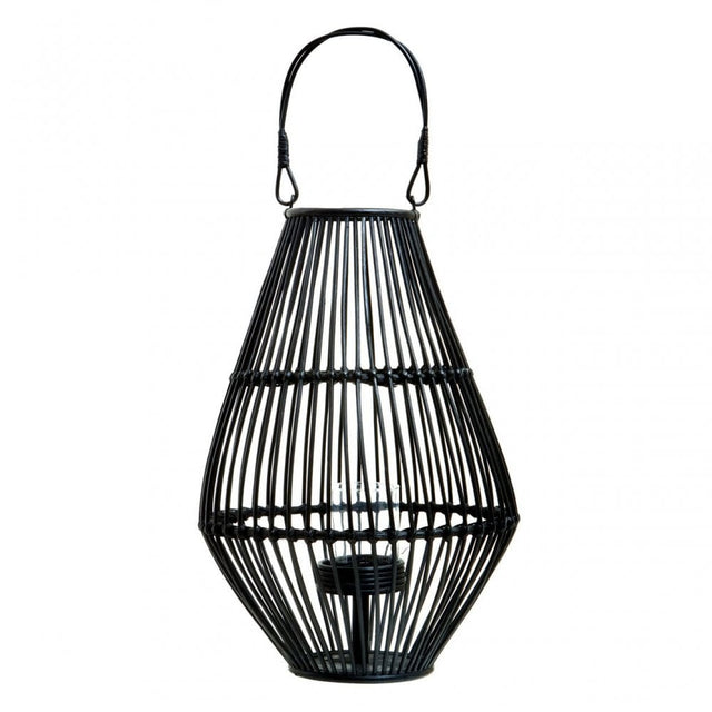Mataram Black Candle Holder With Hoop Handle