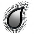 Mataram Teardrop Black Rattan Wall Mirror