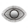 Mataram Black Rattan Eye Shape Wall Mirror