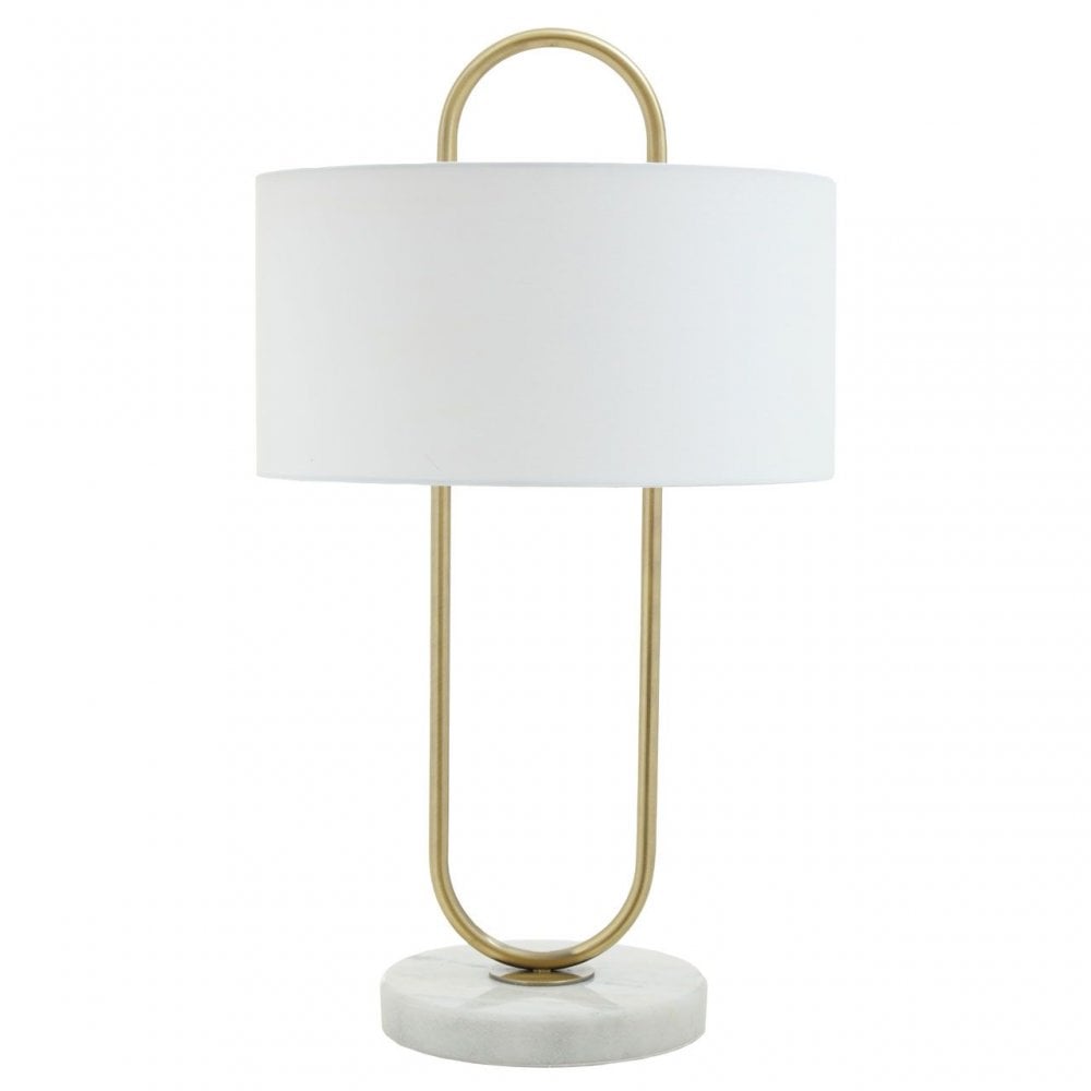 Nolan White Fabric Shade Table Lamp