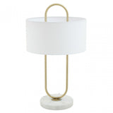Nolan White Fabric Shade Table Lamp