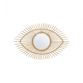 Mataram Natural Rattan Eye Shape Wall Mirror