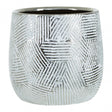 Honna Small White Silver Ceramic Planter