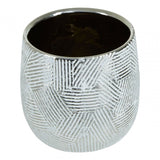 Honna Small White Silver Ceramic Planter