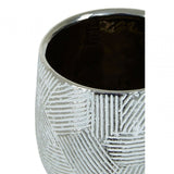 Honna Small White Silver Ceramic Planter