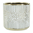 Honna Small White Gold Ceramic Planter