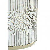 Honna Small White Gold Ceramic Planter