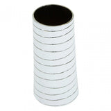 Haldis Small White Silver Stripe Ceramic Vase