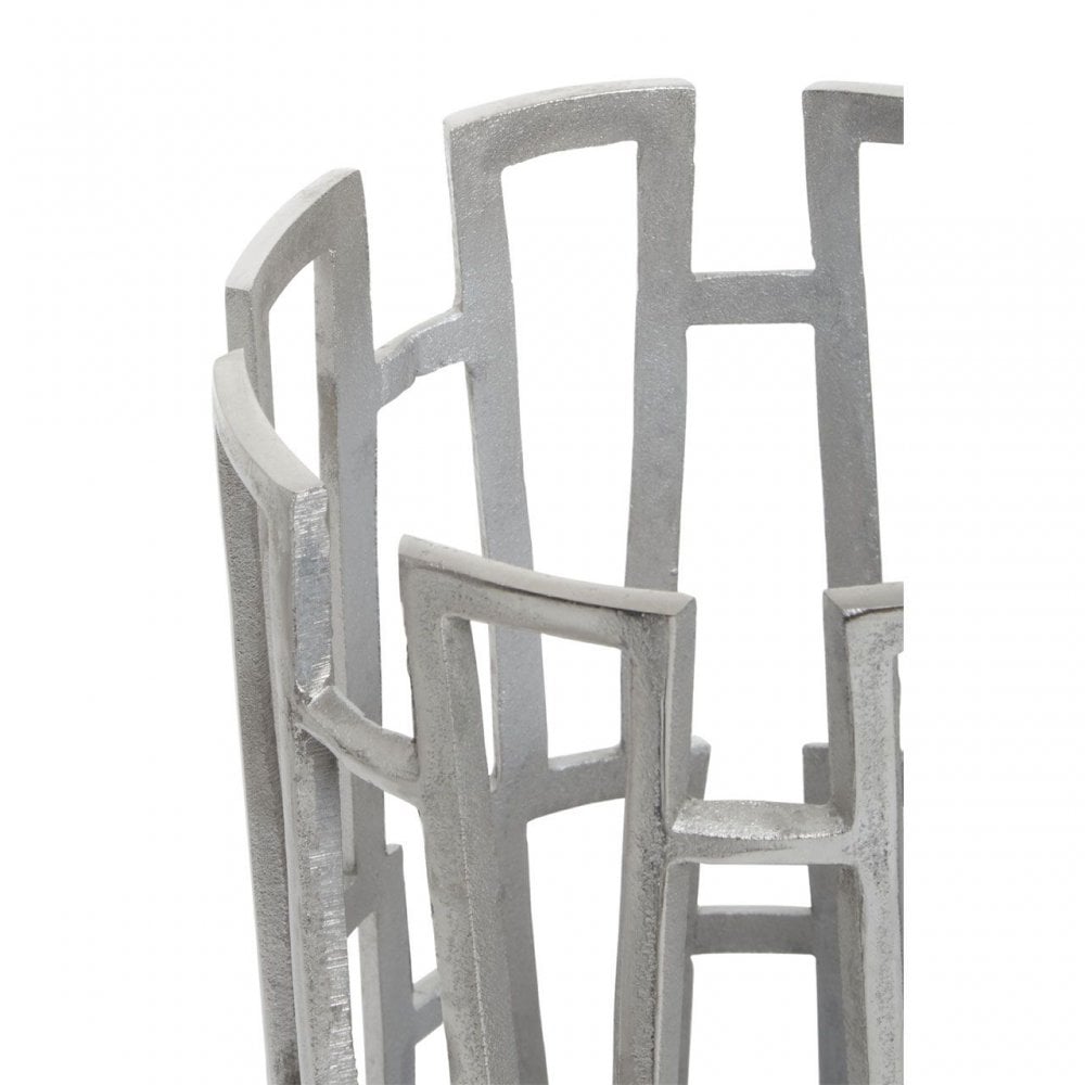 Delphi Large Silver Finish Candle Holder