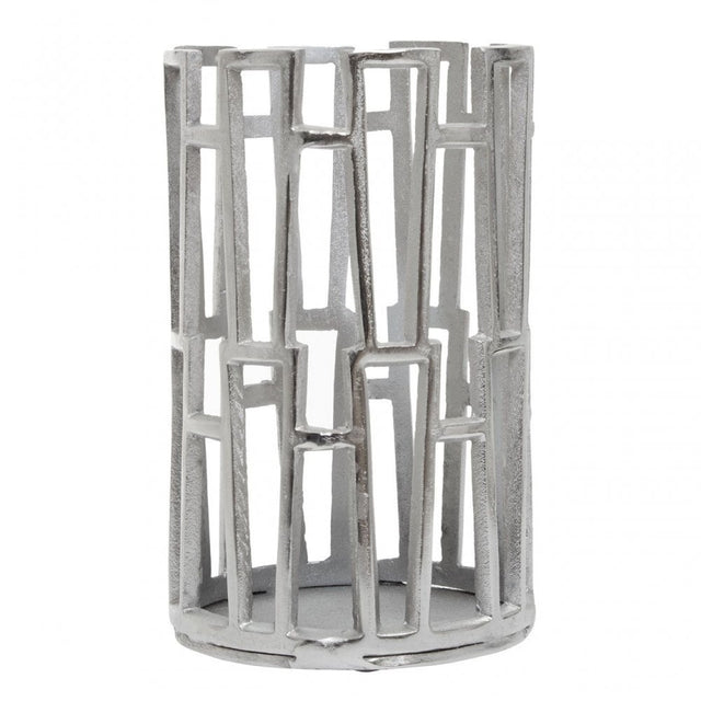 Delphi Small Silver Finish Candle Holder