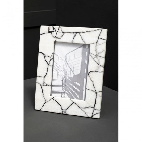 Marmara Large Black And White Marble Photo Frame
