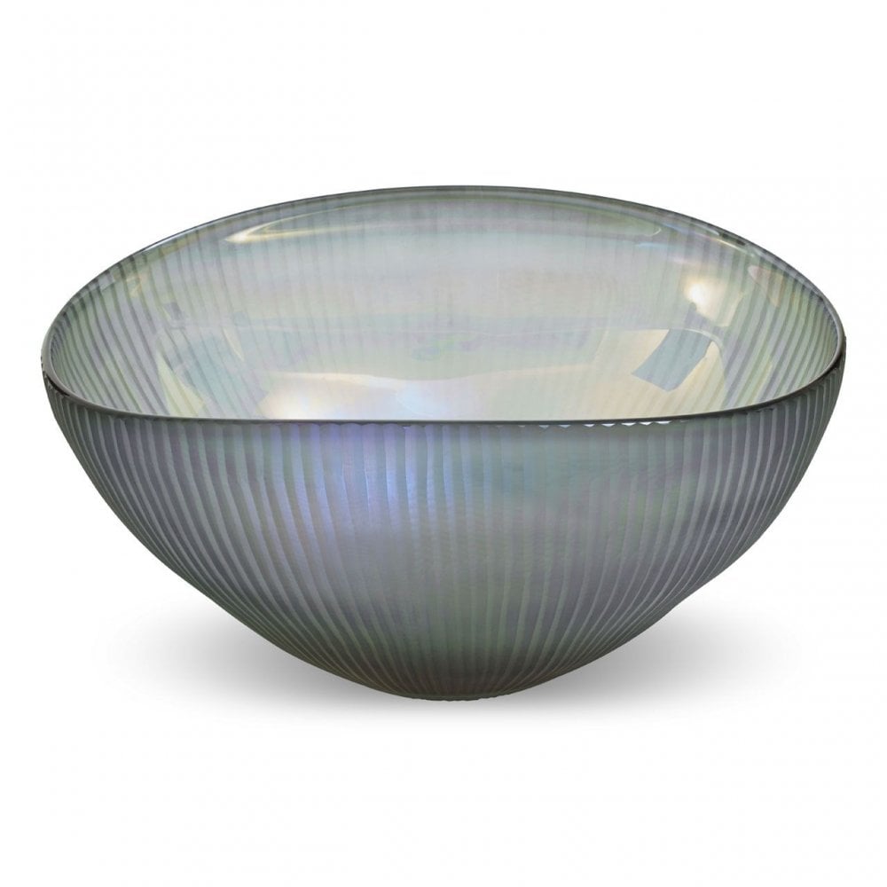 Hessa Cut Glass Bowl With Chrome Effect