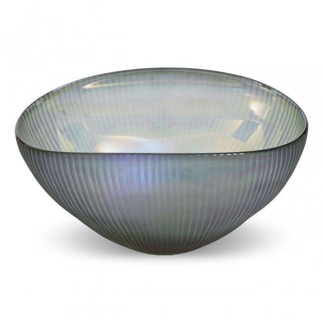 Hessa Cut Glass Bowl With Chrome Effect