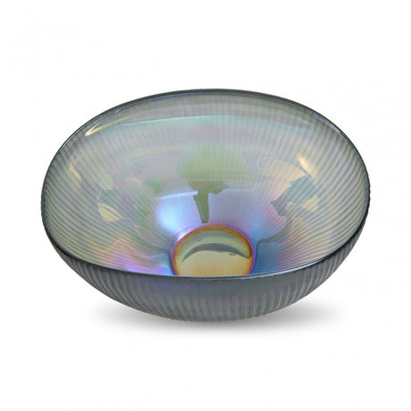 Hessa Cut Glass Bowl With Chrome Effect