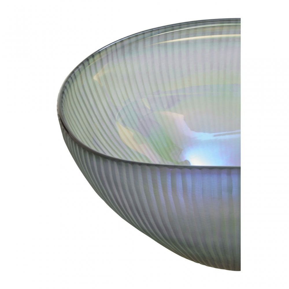 Hessa Cut Glass Bowl With Chrome Effect