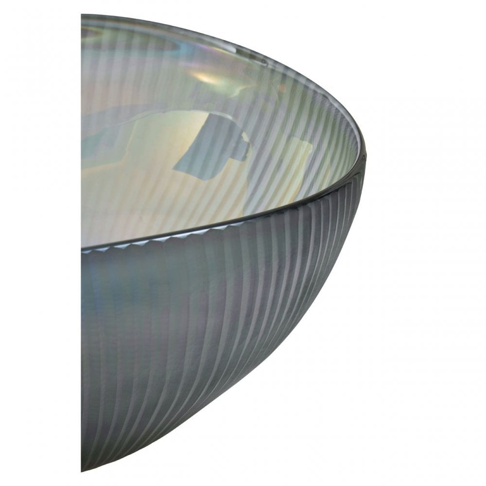 Hessa Cut Glass Bowl With Chrome Effect