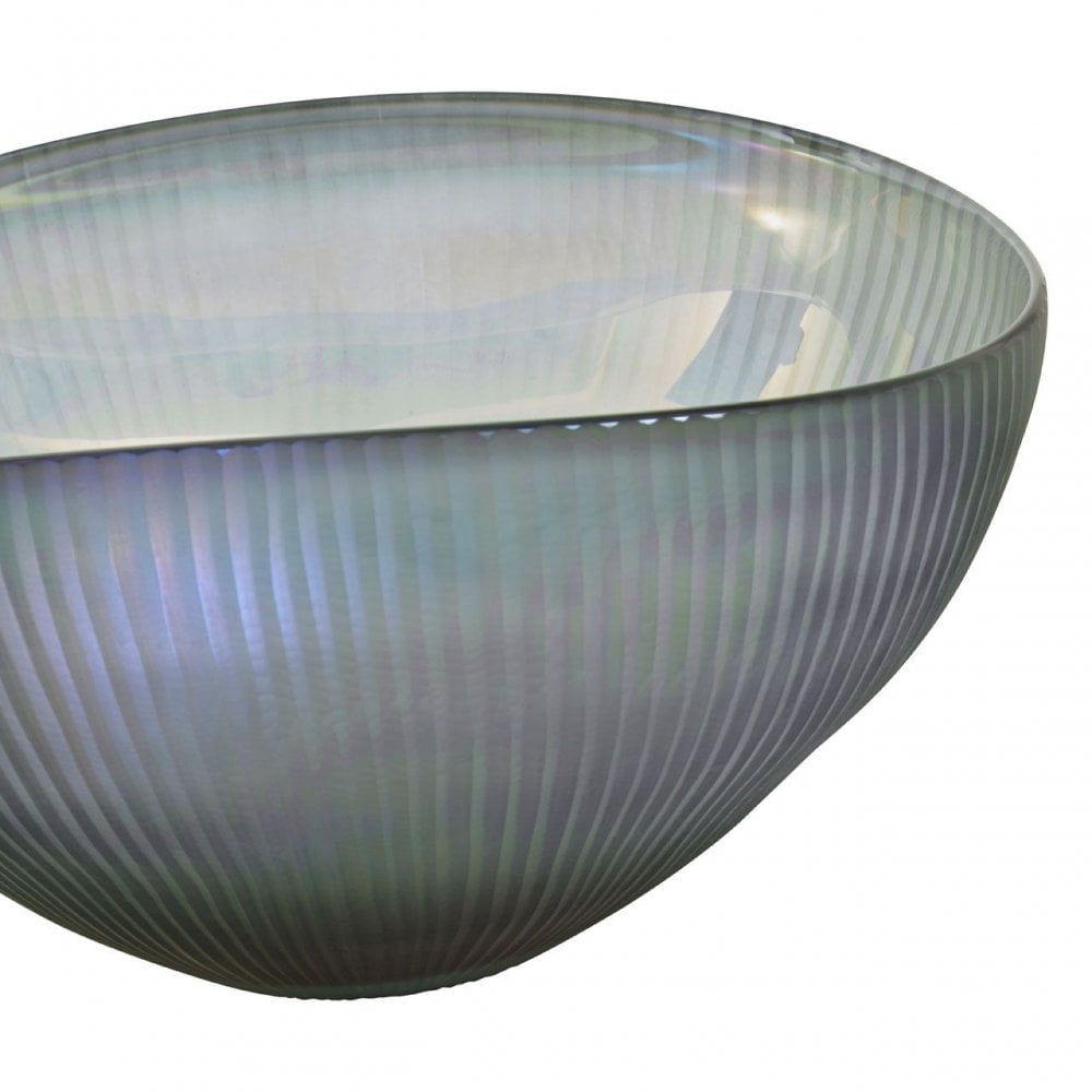 Hessa Cut Glass Bowl With Chrome Effect