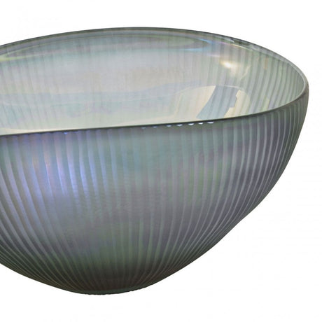 Hessa Cut Glass Bowl With Chrome Effect