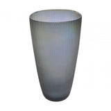 Hessa Cut Glass Vase With Chrome Effect