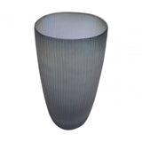 Hessa Cut Glass Vase With Chrome Effect