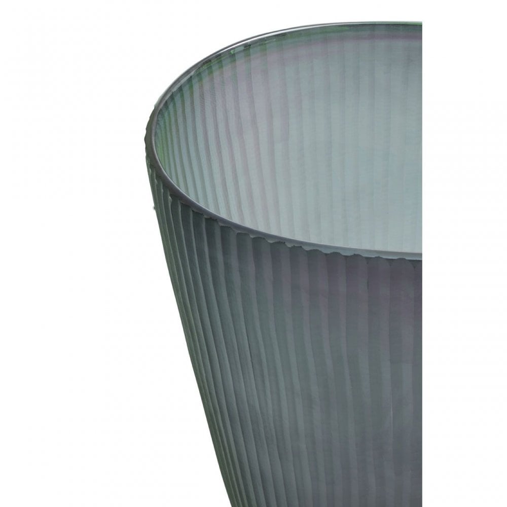 Hessa Cut Glass Vase With Chrome Effect