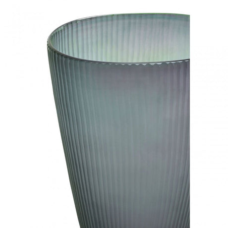Hessa Cut Glass Vase With Chrome Effect