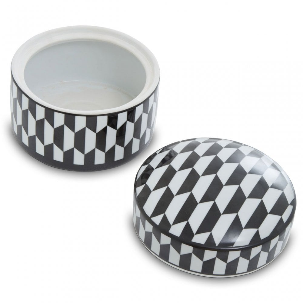 Marlo Geometric Print Ceramic Trinket Box